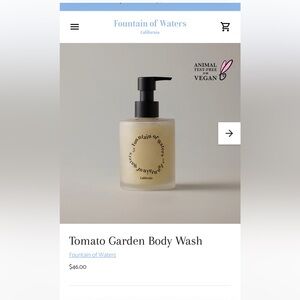 BNIB - sold out Tomato Garden body wash from Fountain of Waters